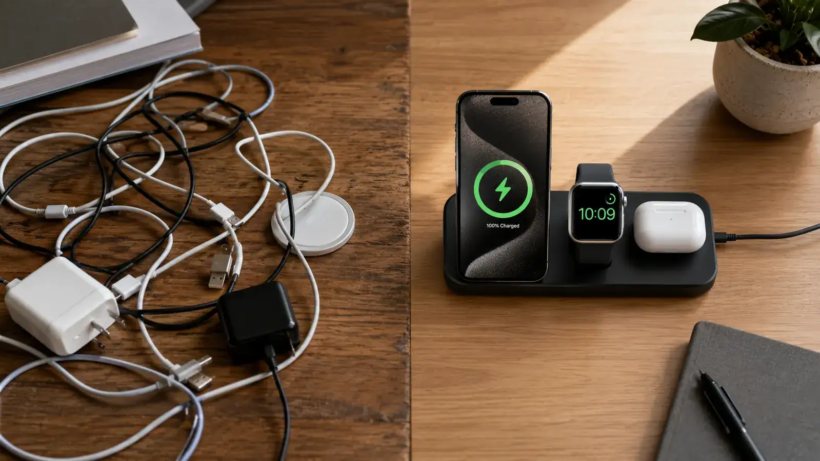How to Declutter Desk Cables with a Charging Station
